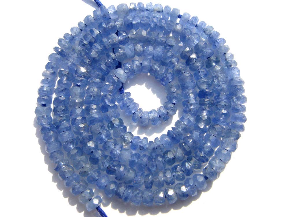 Bleu saphir naturel perles en vrac facettées cocarde semi-précieuse
