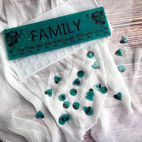 Miniatura 2 de Calendario de cumpleaños familiar para tablero de resina, calendario colgante, molde para bricolaje, para miembros de la familia sobrevivientes,