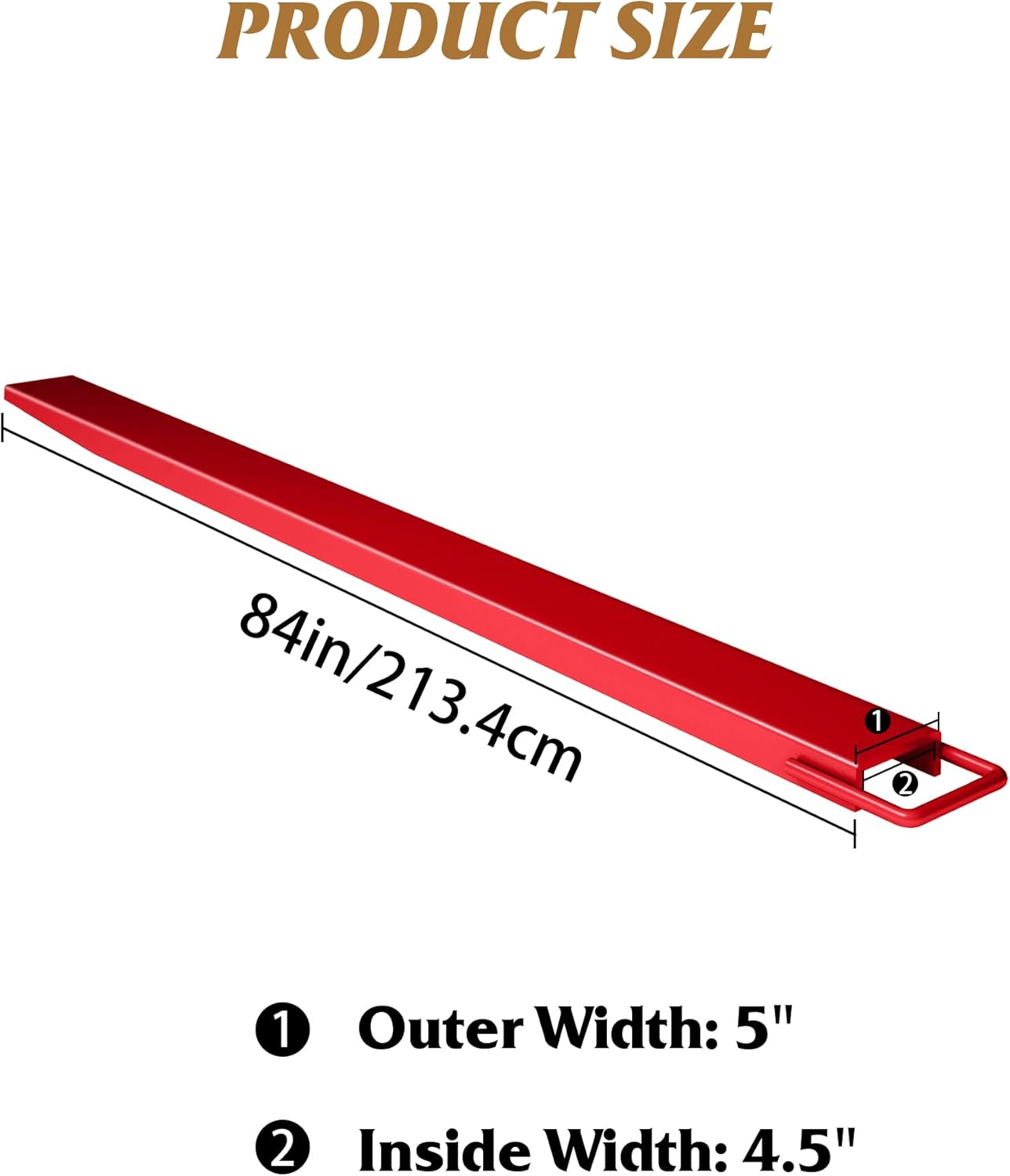 1 Pair Forklift Extension, 84 Inch Length & 4.5 Inch Inner Width, Heavy Duty Steel Pallet Fork Extension for Forklift Truck