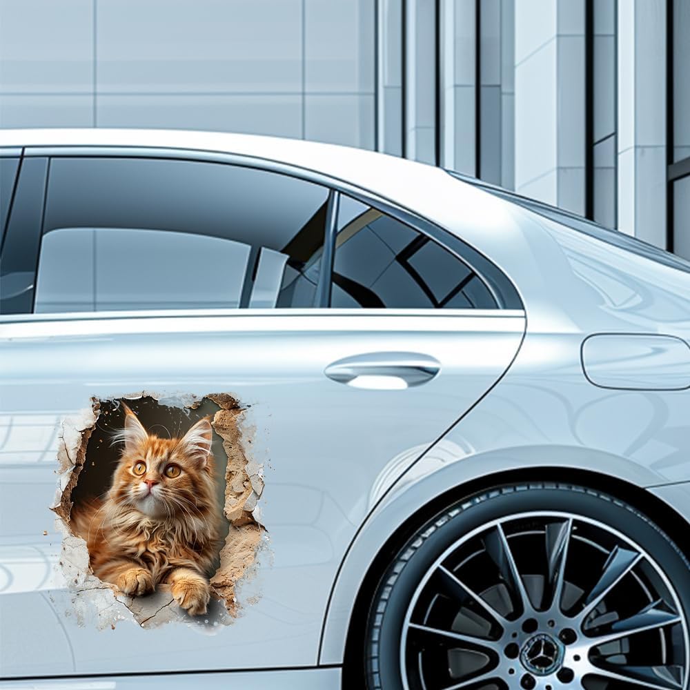 Maine Coon Car Decals - Cat Lovers Vinyl Decal Stickers Car Decorations for Women Men, Pack of 2 Wall Decals Stickers Series 33