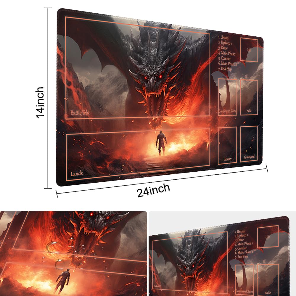 Mata do gry MTG z antypoślizgowym nadrukiem na tylnym siedzeniu Dragon Roar-Deck