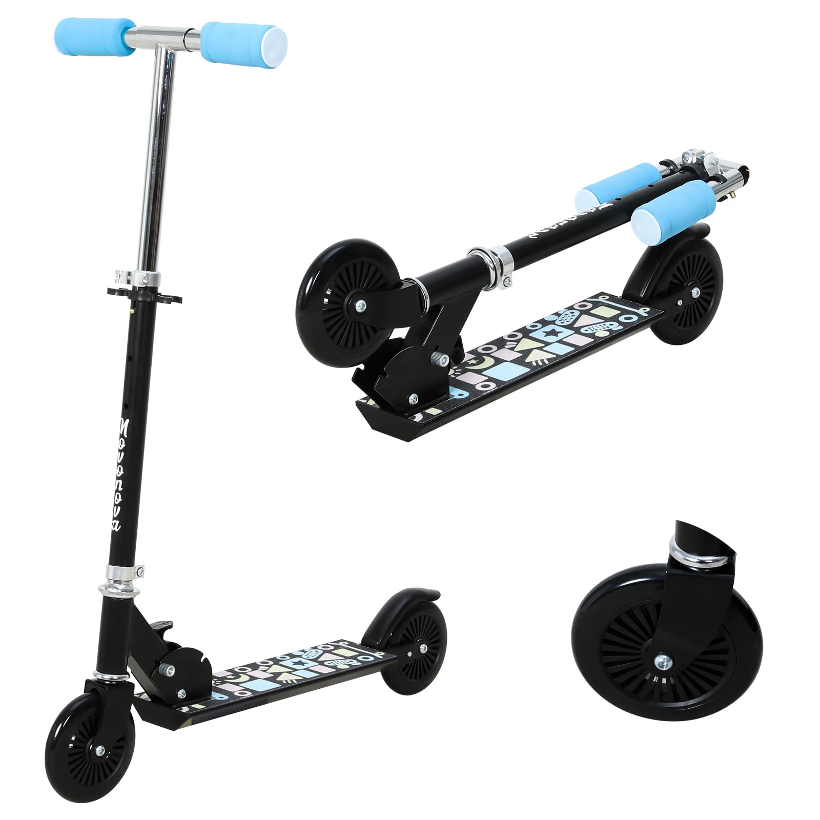 Patinete Scooter Plegable, Patinetes para niños y niñas, 4-6 años con Manillar Ajustable 72-82cm, Patinete con 2 Ruedas y Freno Posterior, Máx. 50kg