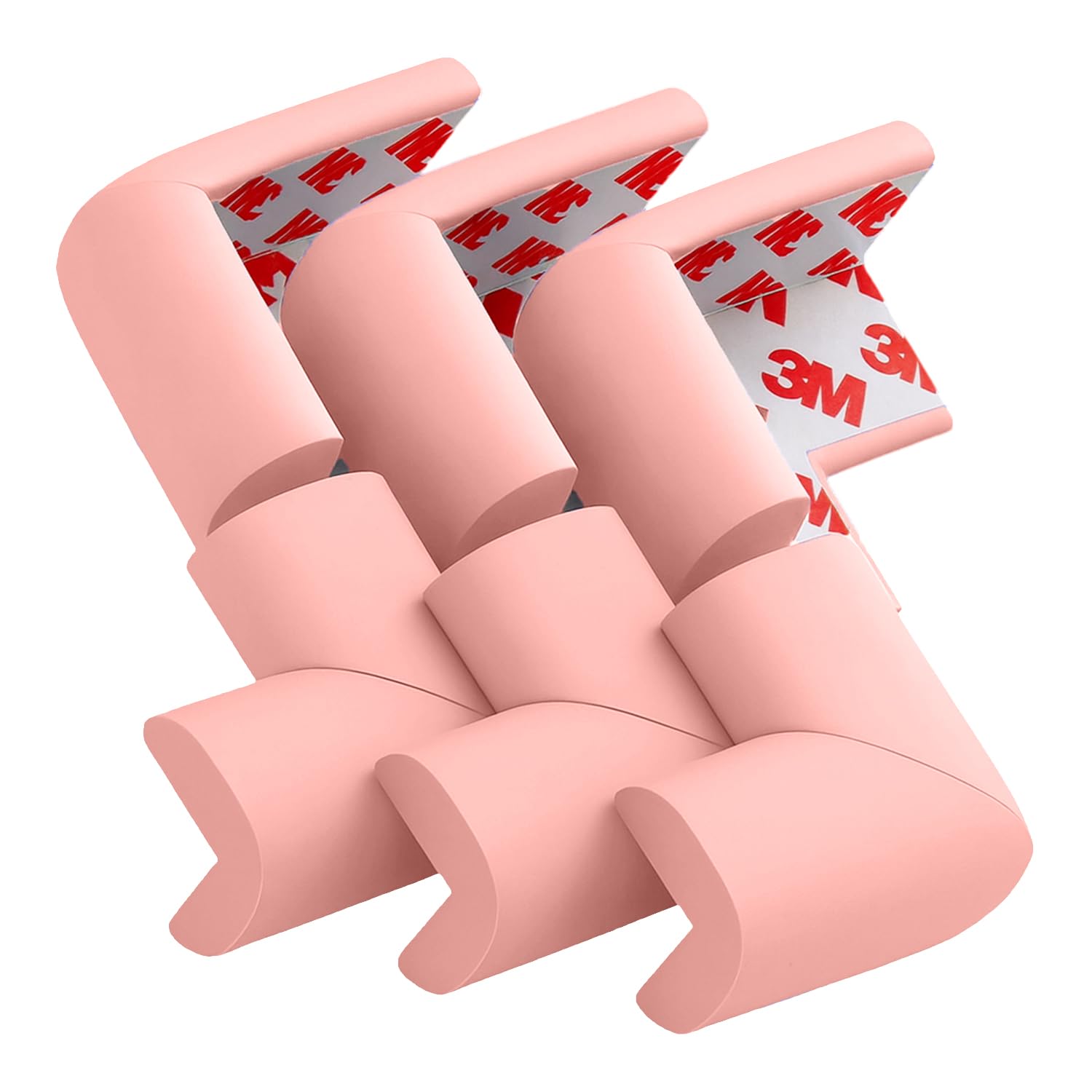 SYGA Baby Proofing Corner Guards Thick Foam Edge Protectors with 3M Adhesive, Child Safety Bumpers for Table & Desk Corners, Non-Toxic, BPA Free Furniture Corner Cushions (6, Light Pink)-image-5