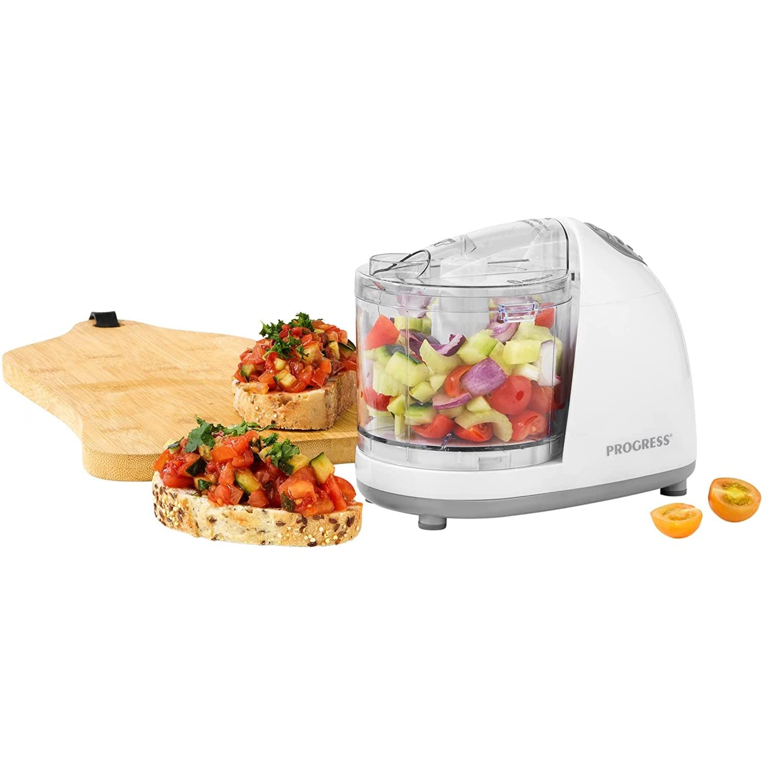 EK2182P Go Healthy Mini Food Chopper – Small Electric Food Processor, Compact Vegetable Blender, 350 ml Chopping Bowl, One Touch Operation, Stainless Steel Blades, Oil Feeding Chute, 150W