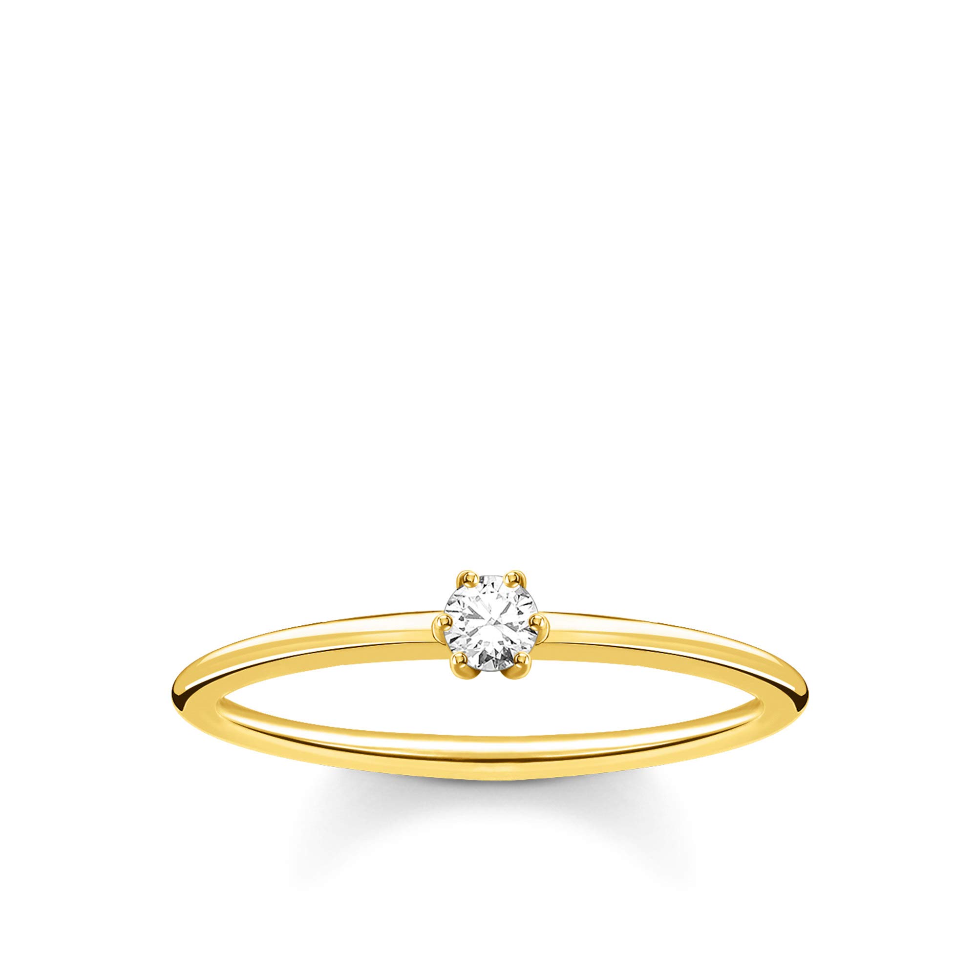 THOMAS SABO Ring White Stone Gold Plated Silver TR2312-414-14