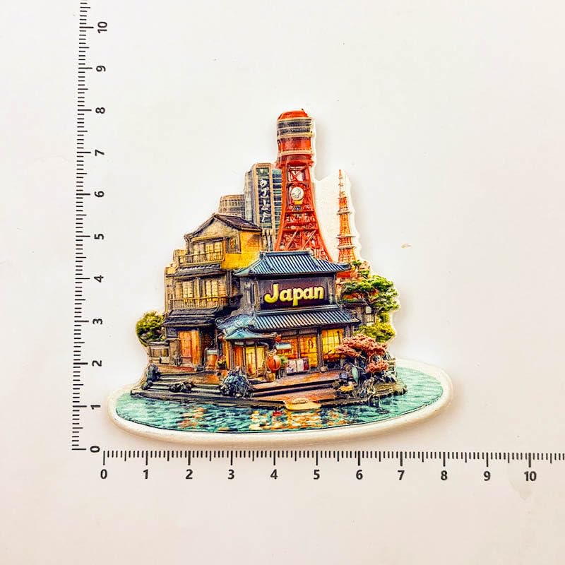 Imán decorativo Miniatura Ciudad de Japón hecho a mano miniatura 3