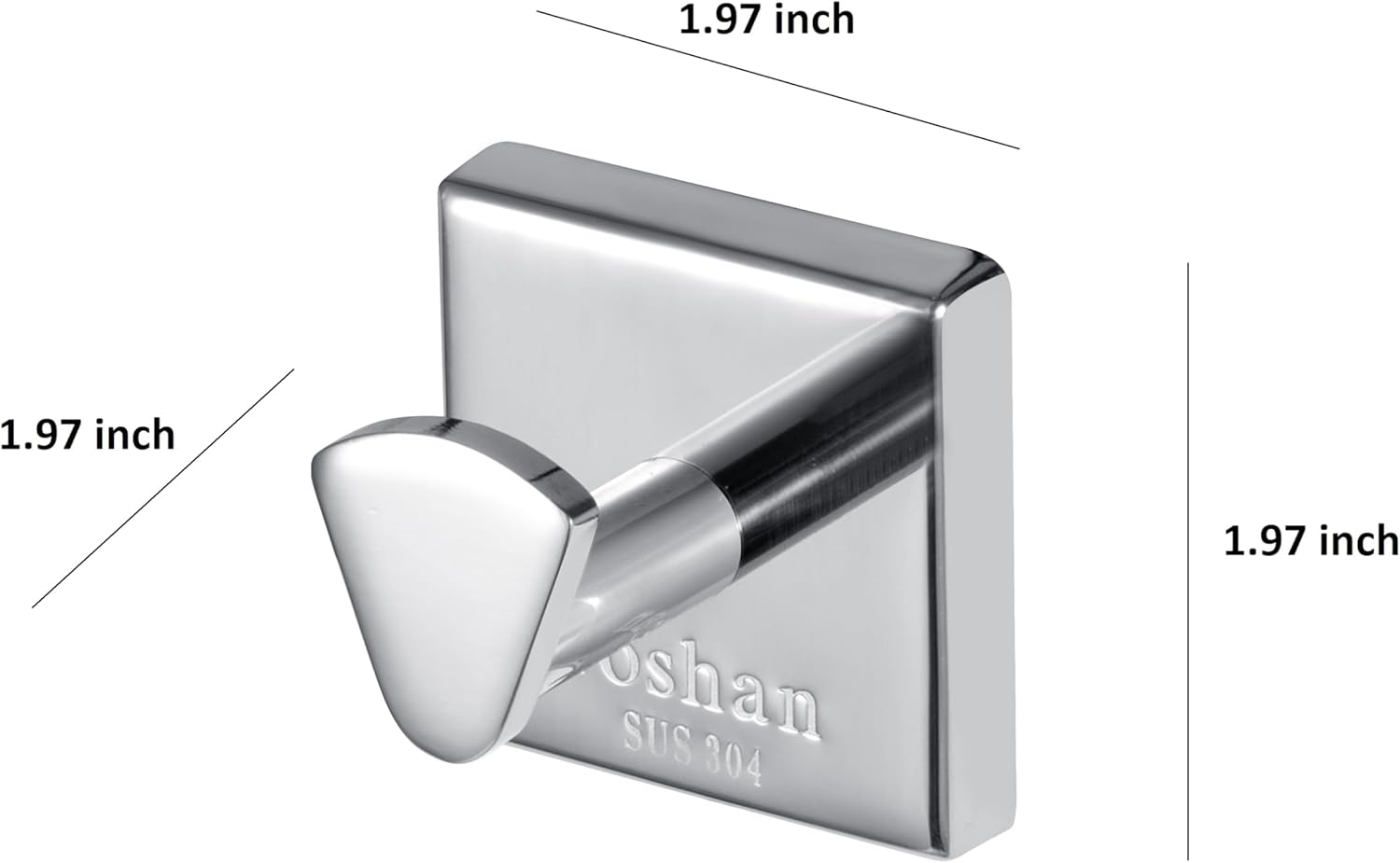 Roshan Hand Polished 4-Piece Bathroom Hardware Accessory Set, SUS304 Stainless Steel Toilet Paper Holder Set, Candle Holder with Glass Dish, Towel Hooks, Rust Proof, Peel Resistant, Silver