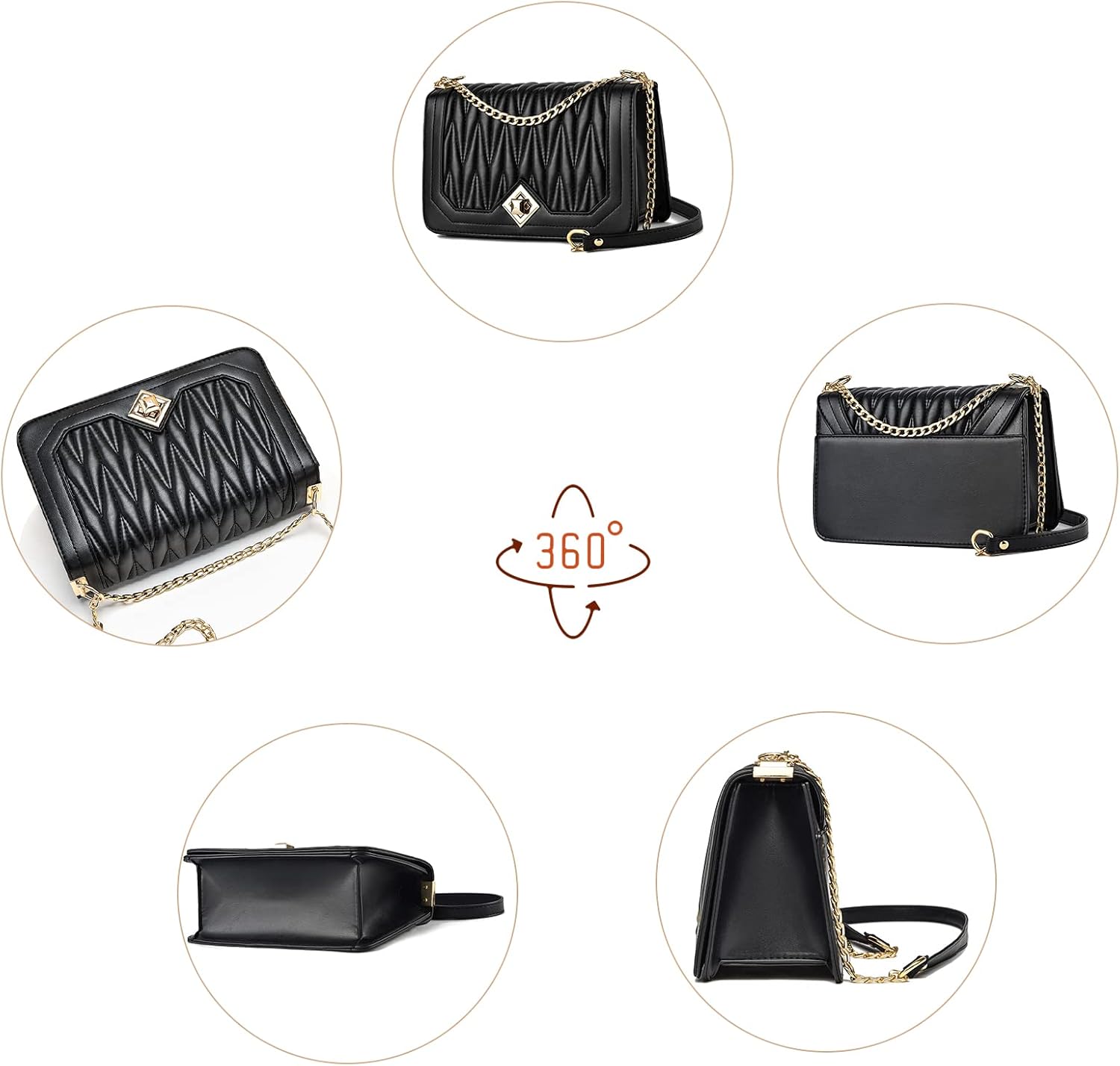 Travistar Crossbody Bags for Women Small Handbags PU Leather Shoulder Bag Purse Evening Bag Quilted Satchels with Chain Strap - Image 9