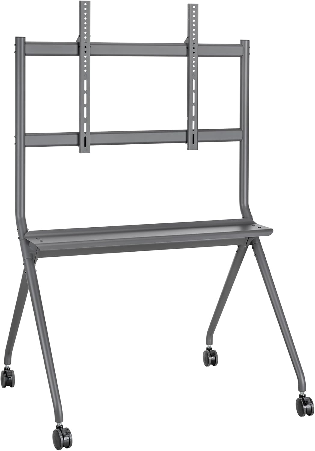 Ewent TV-Wagen und interaktives Panel für LED-, LCD-, OLED-, Flach- und Curved-Bildschirme von 50–86", TV-Ständer mit Rollen bis 120 kg, VESA von 200x200 bis 800x600, Höhenverstellbar, + Ablagefach