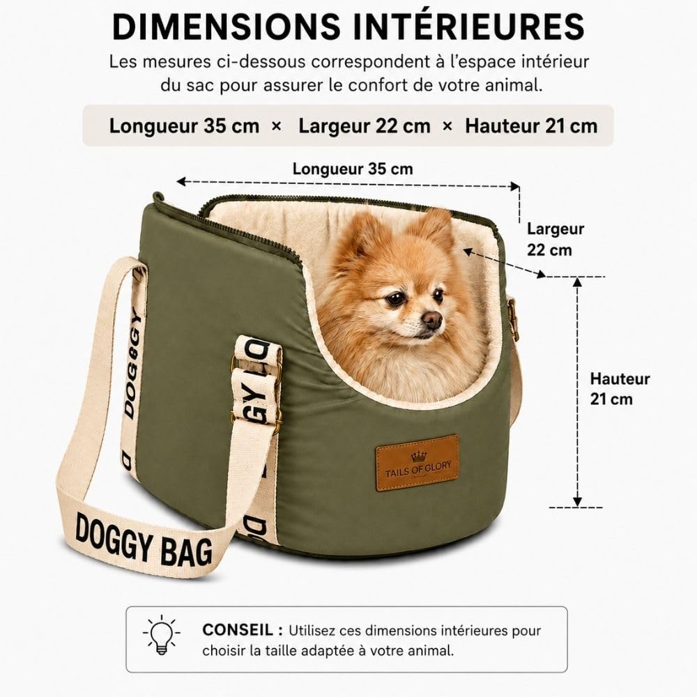 Sac de Transport Chien 2-en-1 et Panier de Voyage pour Petit Chien | Tails of Glory : sac transport petit chien 2-en-1, transformable en panier confortable pour les voyages et déplacements