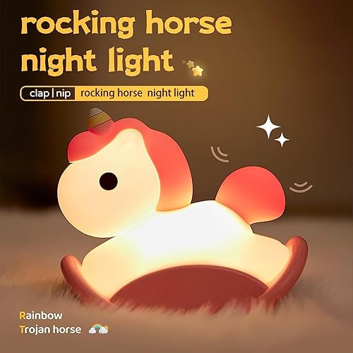 Miniatura 3 de NICE POINT Luz nocturna para niños, bonita lámpara de noche de unicornios esponjosos, animales kawaii de silicona iluminada para niños y niñas, luz