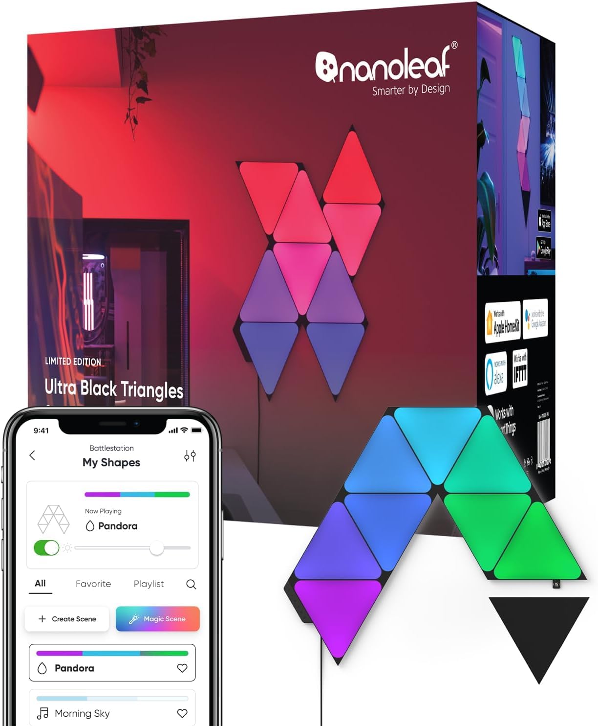 Nanoleaf Shapes ナノリーフ ブラックトライアングル 9点セット Amazon.co.jp: Nanoleaf Shapes スマートライトパネル ナノリーフ