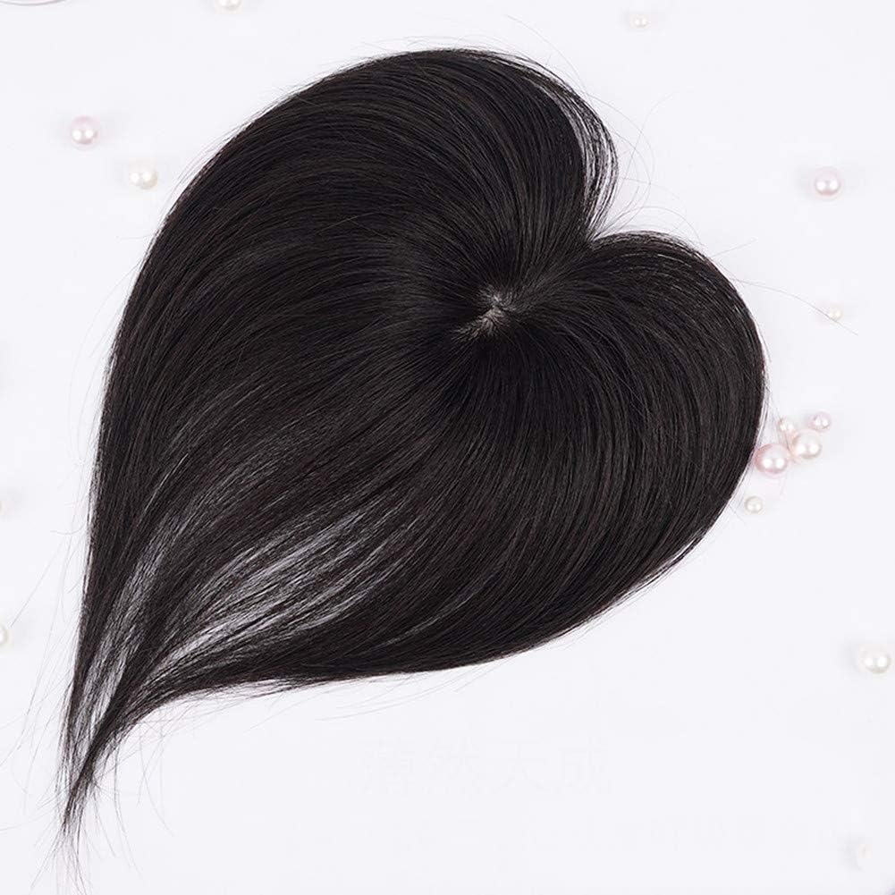 Straight Short Human Hair Top Wiglet Hairpieces For Thinning Loss Hair， Topper Hairpieces For Women New Silk Base 6x6 Natural Color 18cm (Light Brown,15cm/6 Inch)