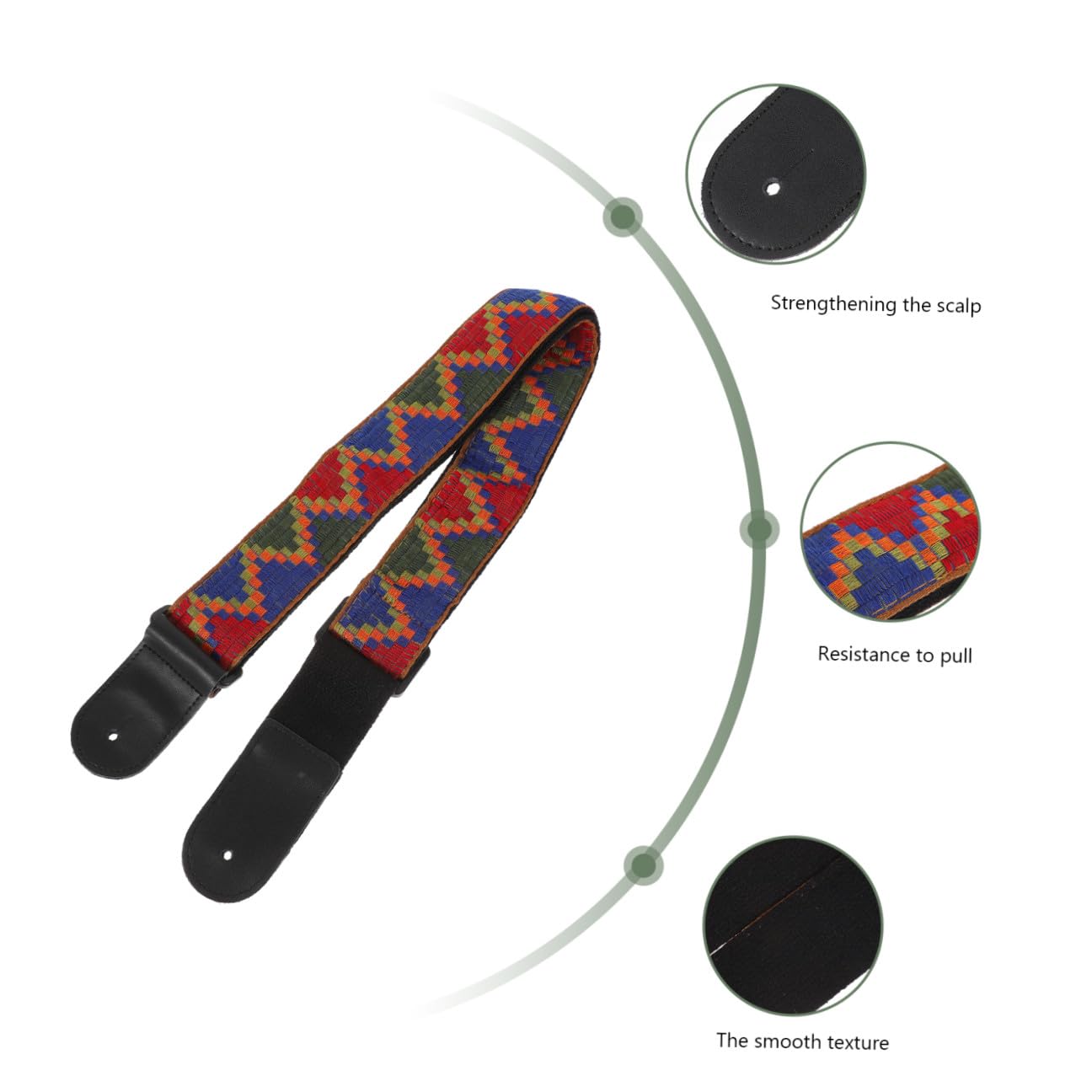 VICASKY 3 correas de guitarra bohemias hechas de material duradero, ajustable y duradero para guitarra y ukelele, diseño de impresión de moda para músicos con estilo
