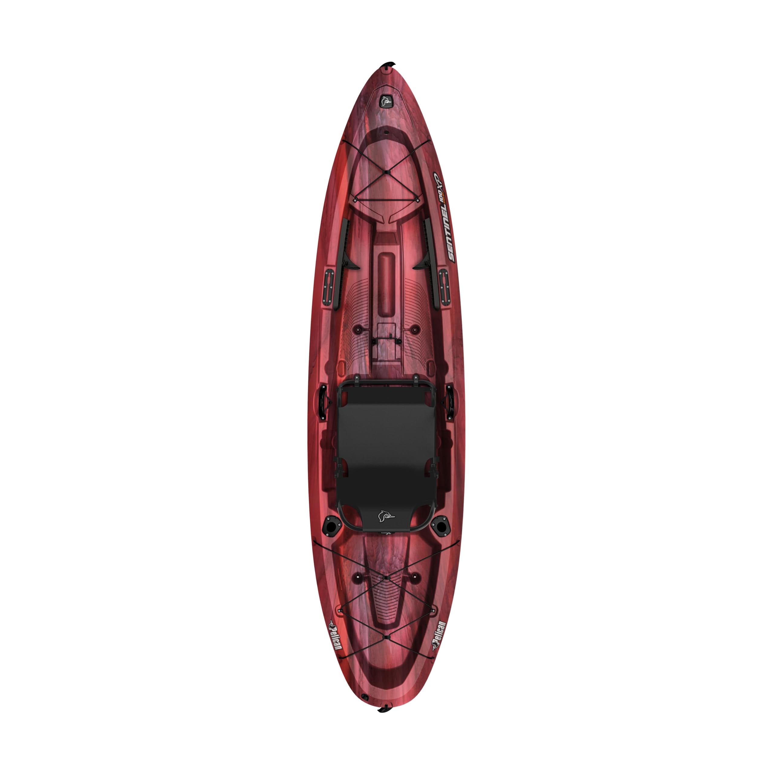 Pelican Sentinel 100XP - Angler Sit on top Fishing Kayak - Garnet - Lightweight - Ergocast XP™ Seating System - 10 ft