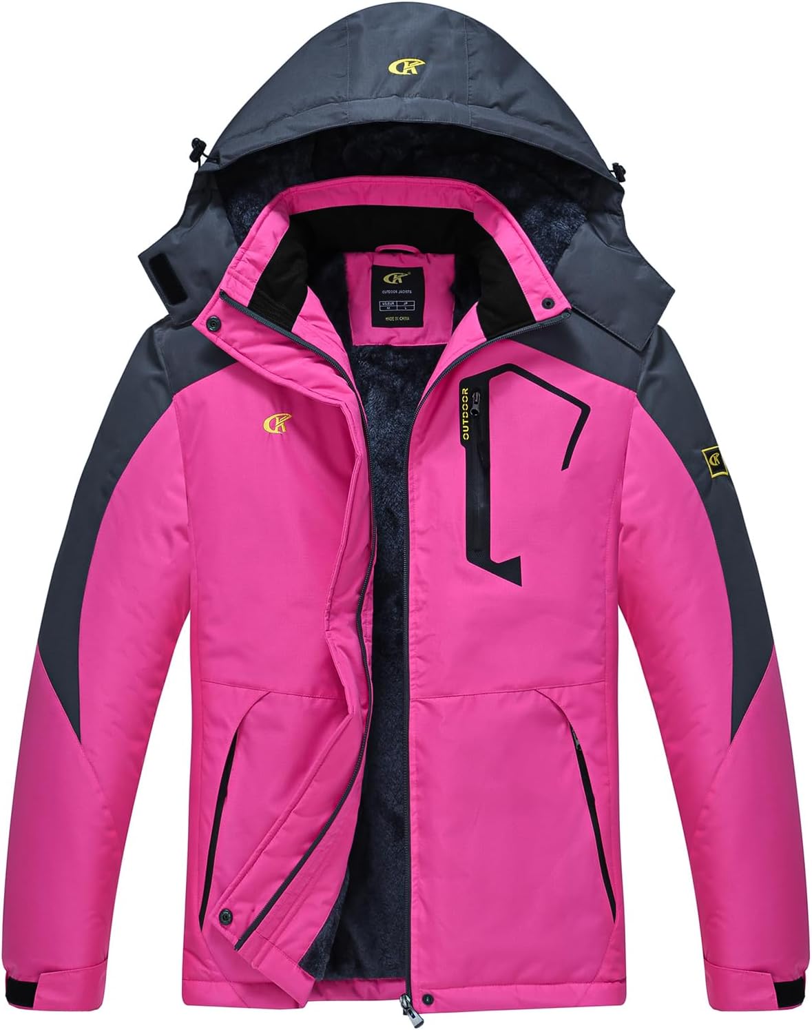Pdbokew Women's Skiing Snowboarding Jackets Fleece Hood Mountain Snow Coat