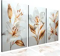 Kit 3 Quadro Decorativo Sala Quarto Tulipa Lirio Flor Escritório (1)