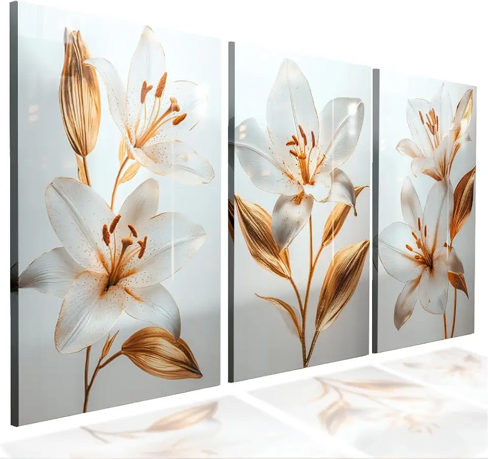 Kit 3 Quadro Decorativo Sala Quarto Tulipa Lirio Flor Escritório (1)