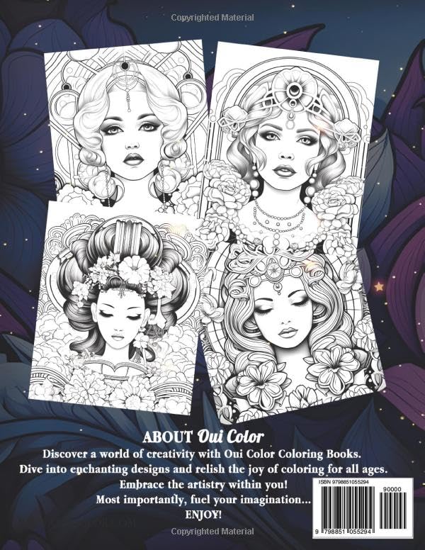 Vista 2 de Zen Deco Portraits Calming Art Deco Inspired Portraits