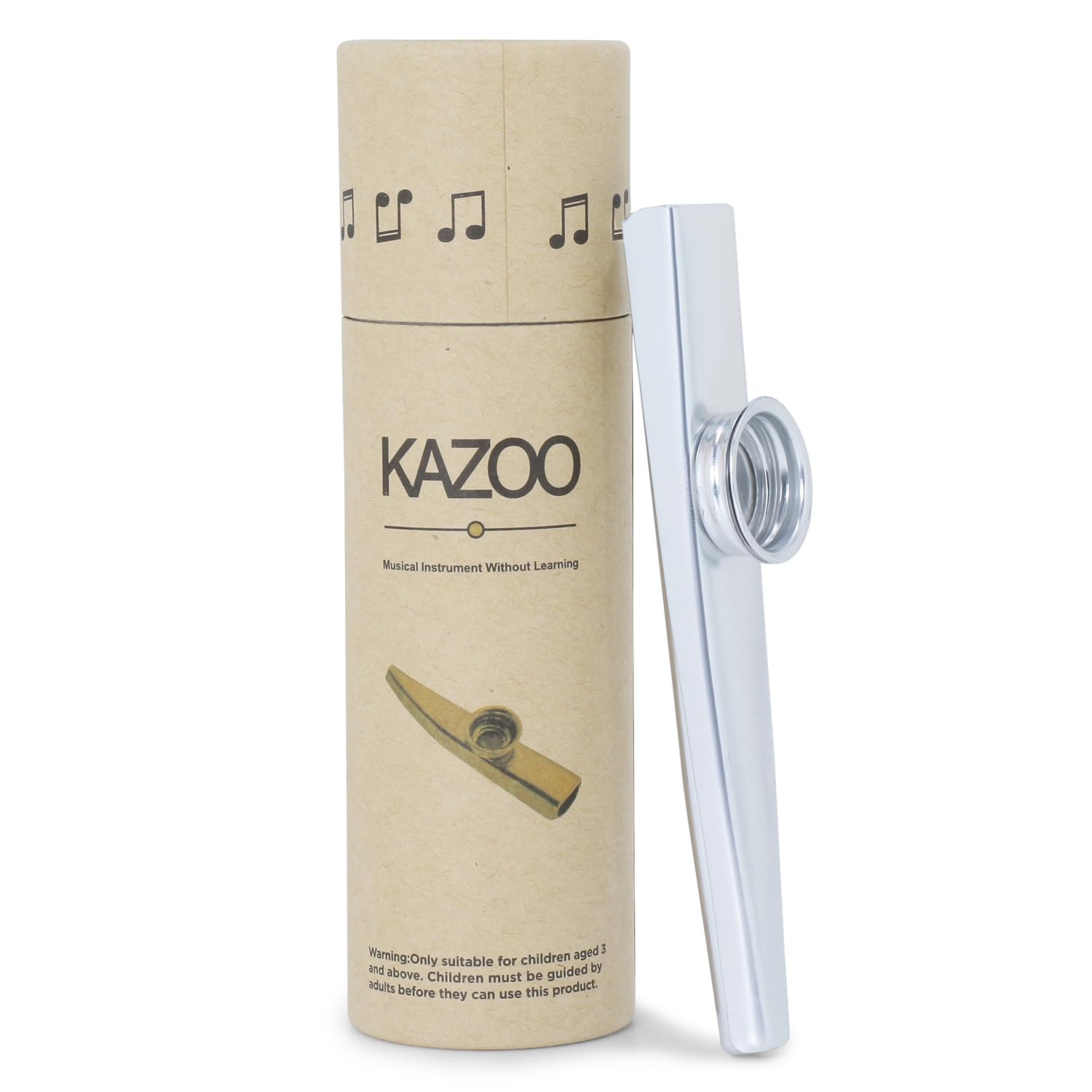 Juarez Kazoo Silver Aluminum Alloy with Five Membrane Flute Diaphragm Mouth Kazoos Musical Instruments JRKZ100