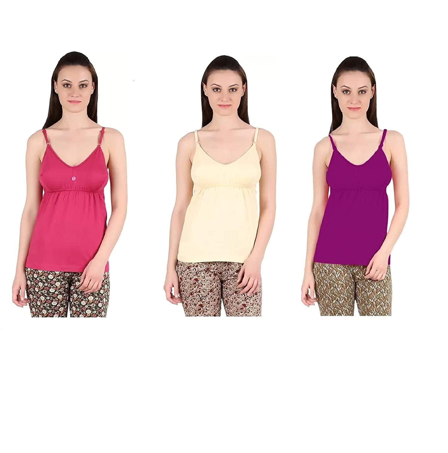 gmr Womens Non Padded Cotton Bra Slip Adjustable Strap Camisole-picture-34