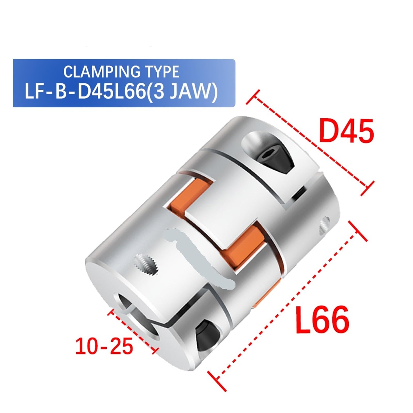 Accouplement d'arbre Flexible, coupleur CNC D45L66 Plum Jaw Coupling