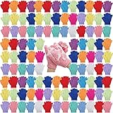 Tudomro 200 Pcs Exfoliating Gloves Bulk for Body Double Sided Exfoliating Bath Colorful Body Shower Glove for Men Women Beauty Spa Massage Deep Clean Skin Scrubber Bathing Accessories,13 Colors