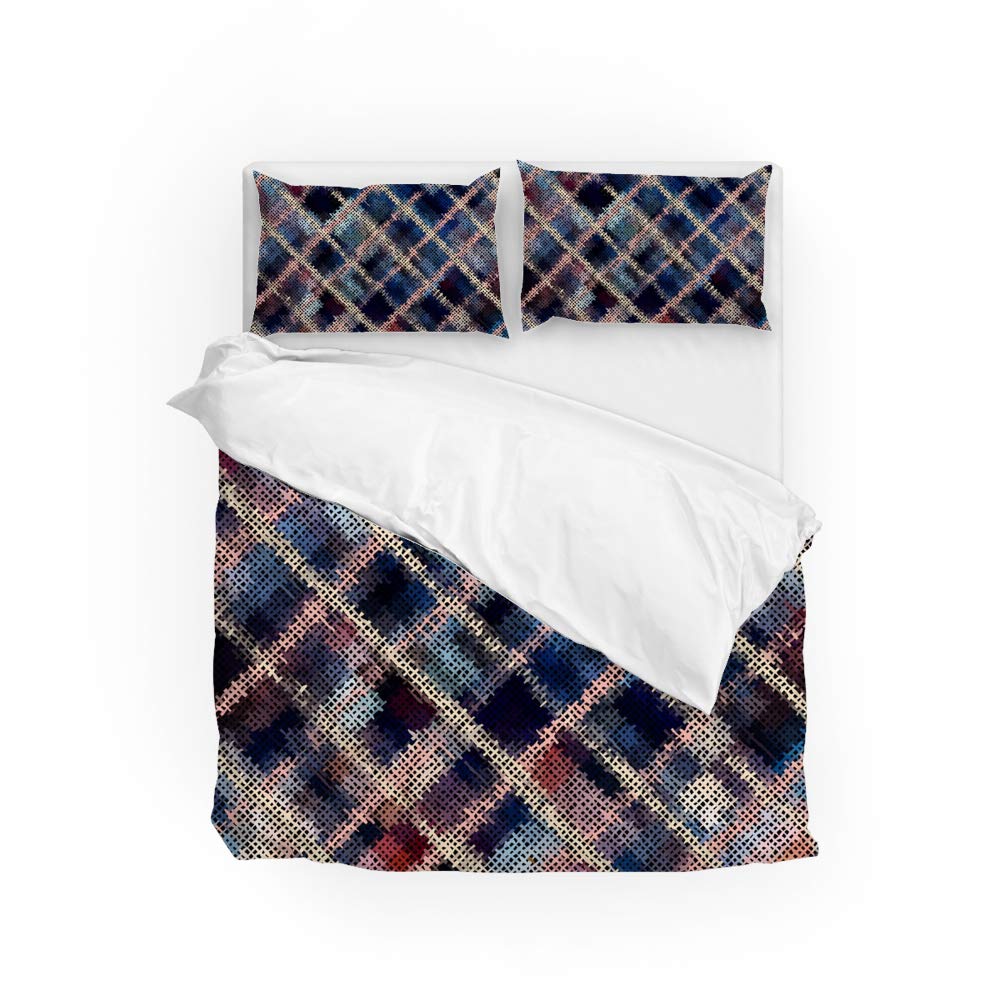 Parure de lit à carreaux bleu CHEHONG pour chambre contemporaine