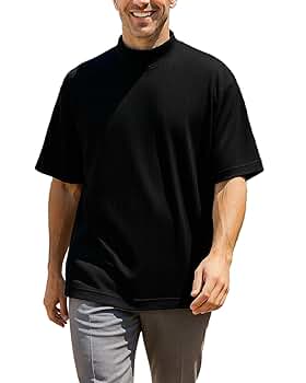 メンズウェア OBSIDIAN SHORT SLEEVE TURTLE Akwa Men's Short Sleeve Dry Wicking Mock Turtleneck T-Shirt
