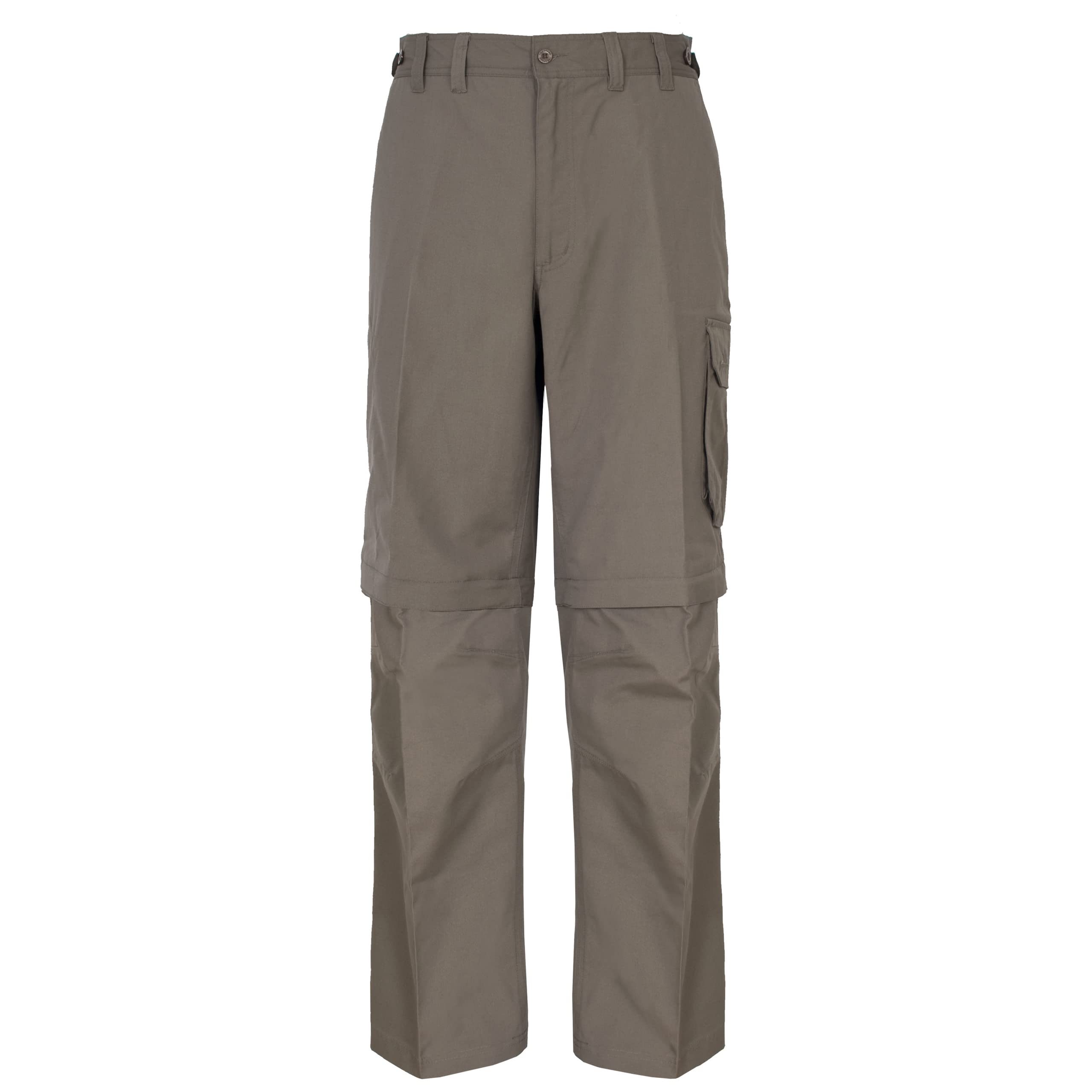 Trespass Mallik, Bark, XXL, Water Repellent Trousers with UV Protection & Zip-Off Legs for Men XX-Large / 2X-Large / 2XL, Brown