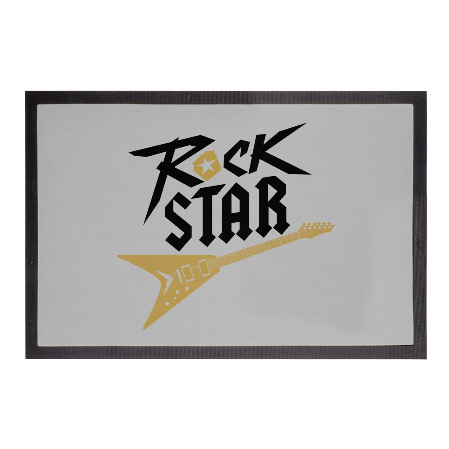 Paillasson gris rock star guitare musique 60x40cm pour entrée