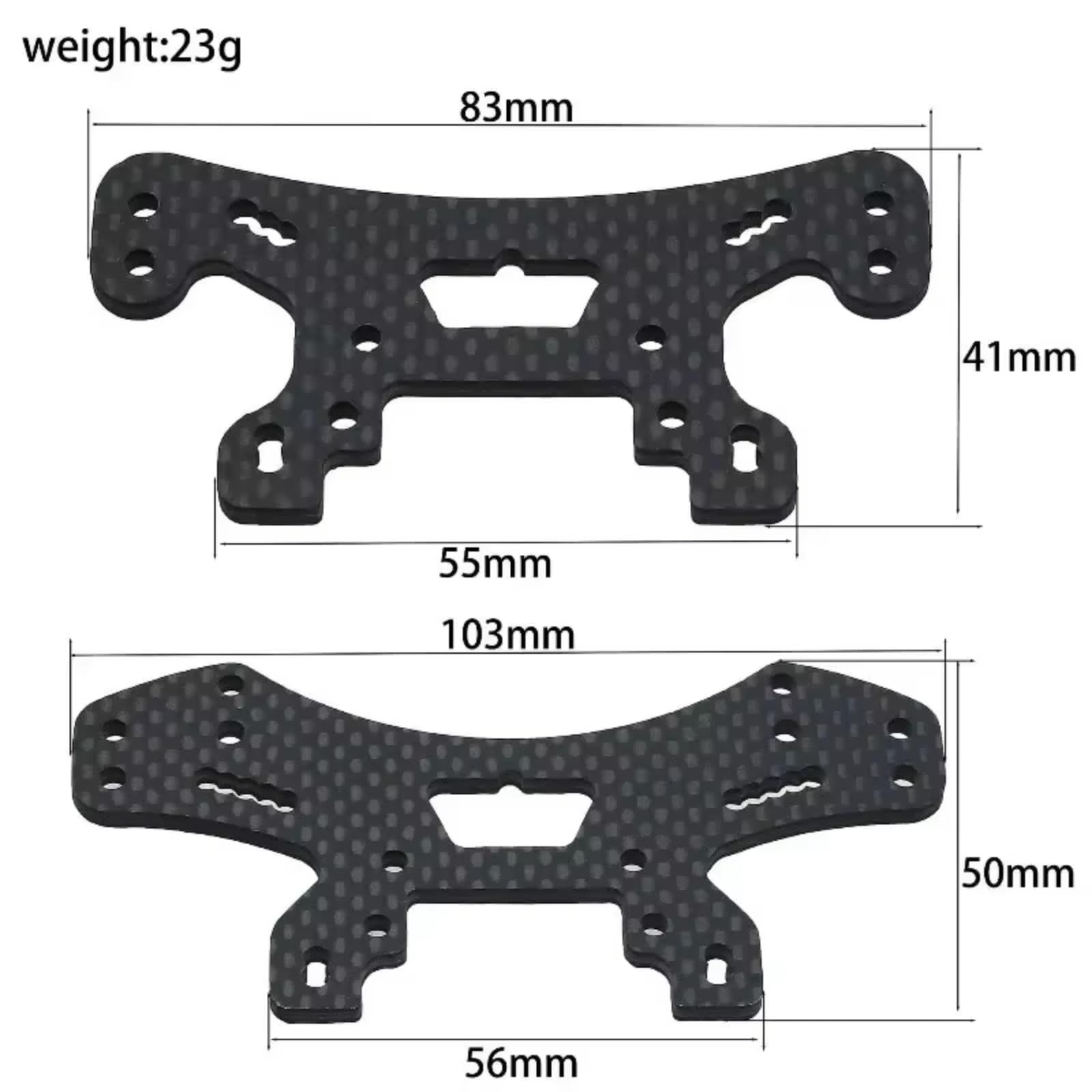 Genérico Montaje Choque Frontal Fibra Carbono para LC para Racing PTG-2 1/10 Control Remoto Actualizaciones Coche Reparación Modificar Piezas Accesorios C8035 Piezas Coche RC