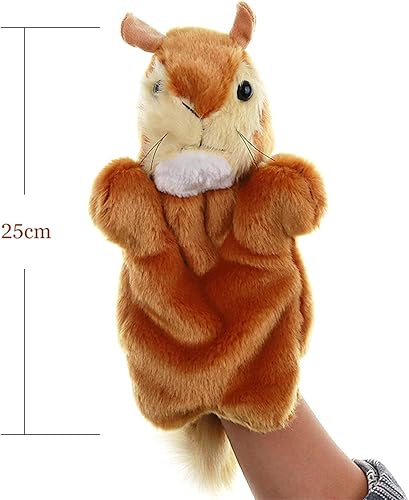 Miniatura 3 de Marionetas de mano de felpa, ardilla, juguetes de marionetas de animales de peluche para juego imaginativo de cuentos, regalos para niños, marrón