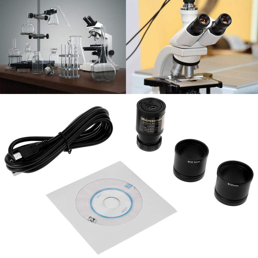 CMOS - Microscopio electrónico USB de 2.0 MP, tamaño de montaje de cámara de 23.2 mm, con adaptadores de 30 mm, 30.5 mm, kit de microscopio