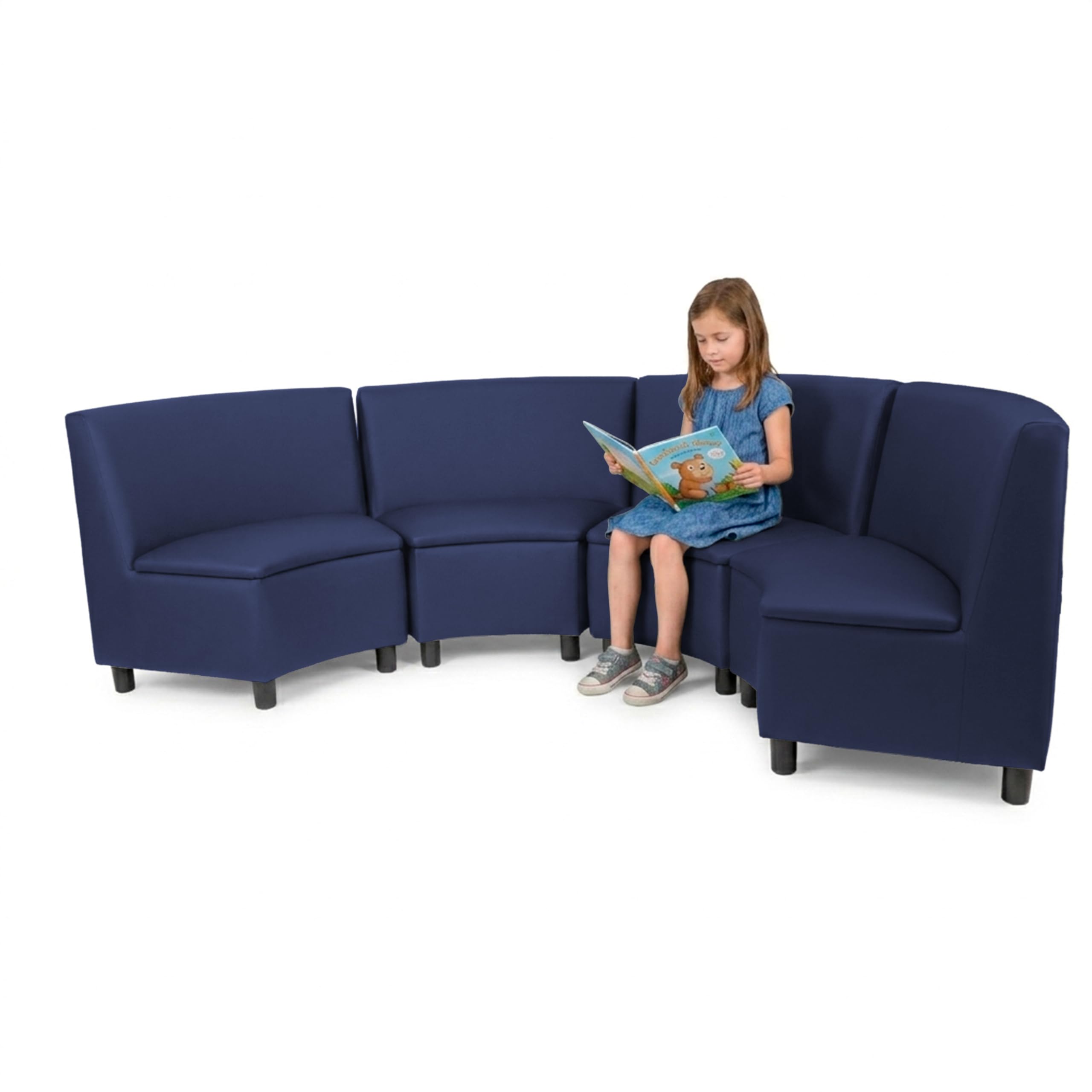 FDP Kid Comfort Collective Modular Wedge Chairs, 4-Pack - Navy