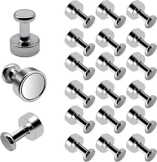 Alfresco Fridge Magnets, Strong Neodymium Magnets for Magnetic Whiteboard, Office Noticeboard, Kitchen, Map, 12x16MM (18-pack)