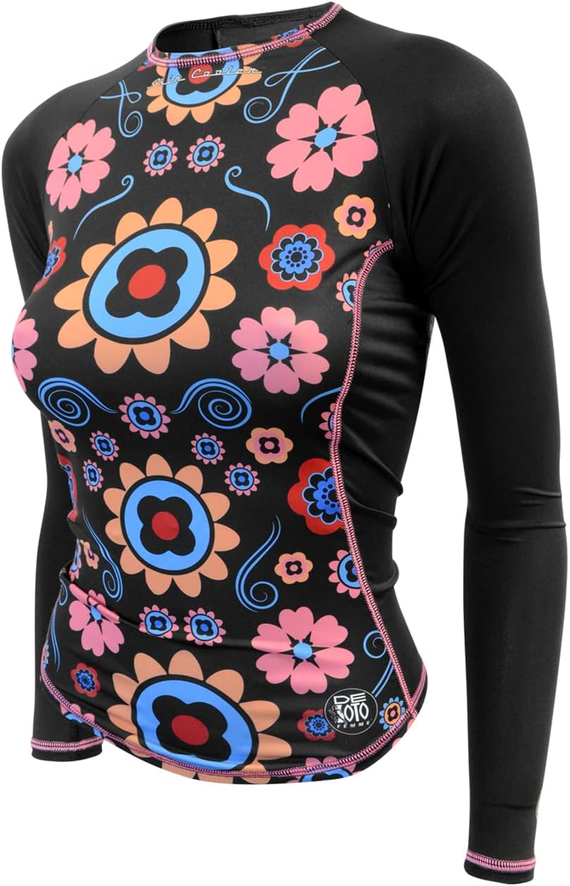 De Soto Femme Skin Cooler Long Sleeve Top – Cooling When Wet, UVB Protection, Snug/Triathlon Fit