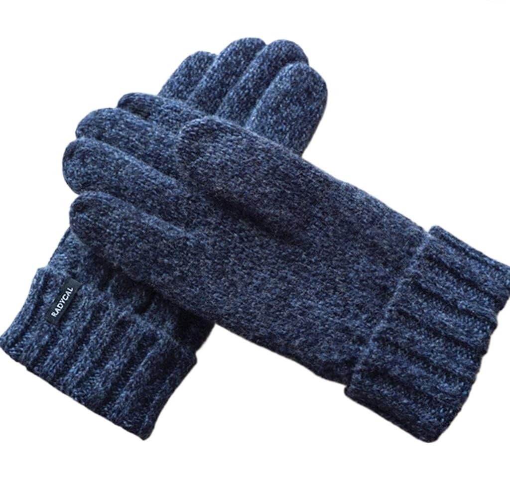 Gants chauds de cyclisme écran tactile avec velours bleu