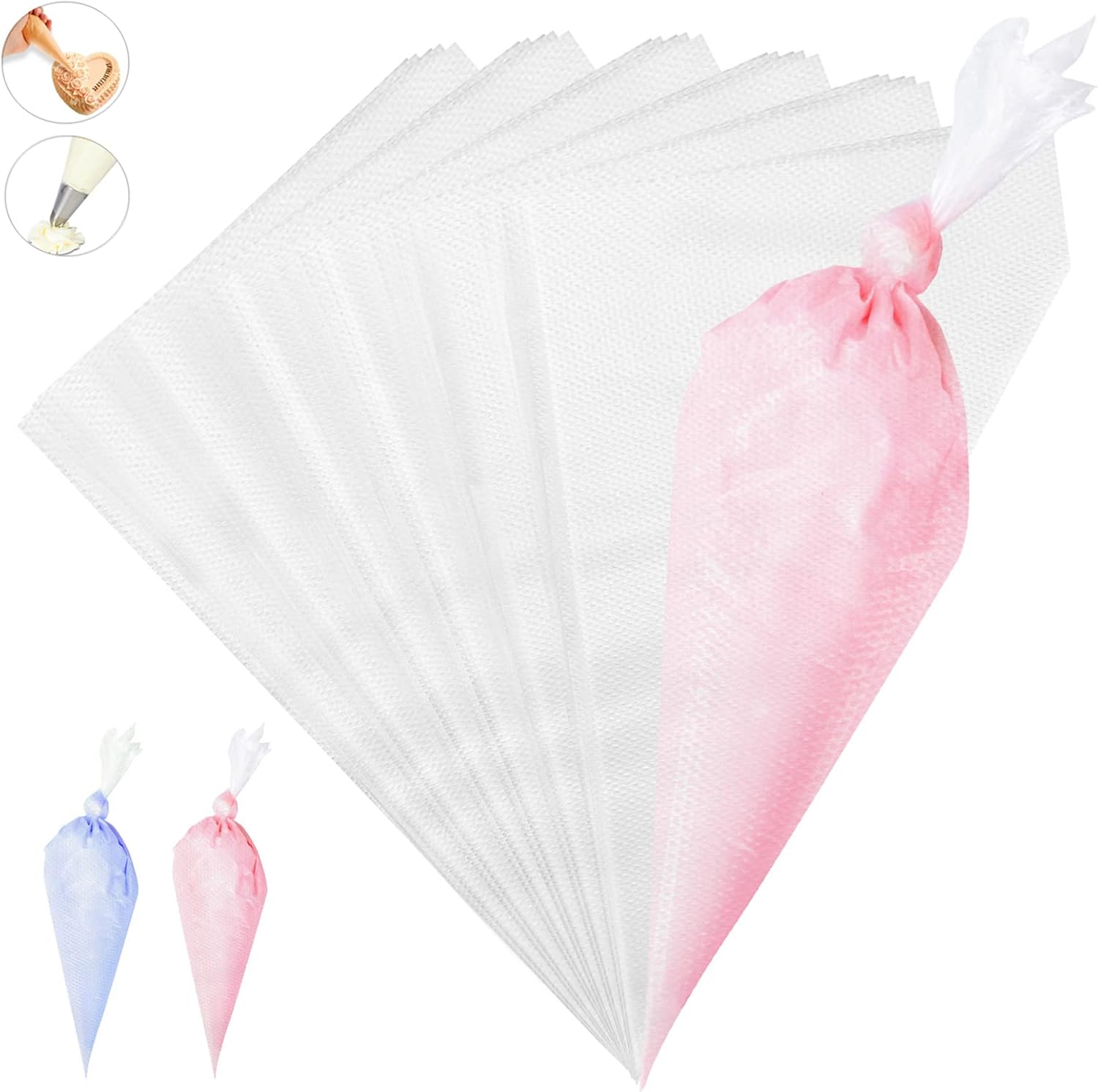 100 Pcs Thickened Pastry Piping Bags, 12 Inch Disposable