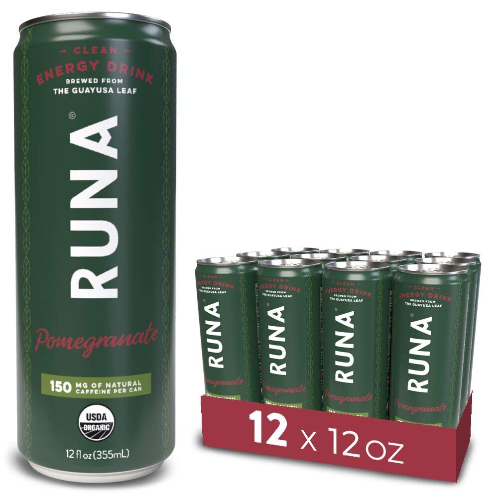 Organic Clean Energy Iced Tea Drink by RUNA, Pomegranate | Natural High Caffeine Coffee Alternative | Healthy Energy Boost with No Jitters | Naturally Sweetened, 12 oz (Pack of 12)