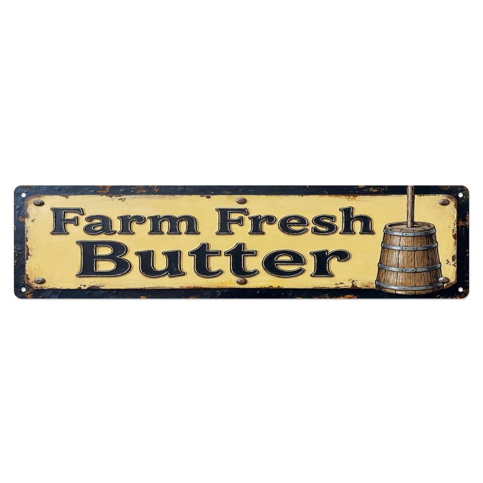 Vintage Farm Fresh Butter Homemade Farmhouse Metal Tin Sign