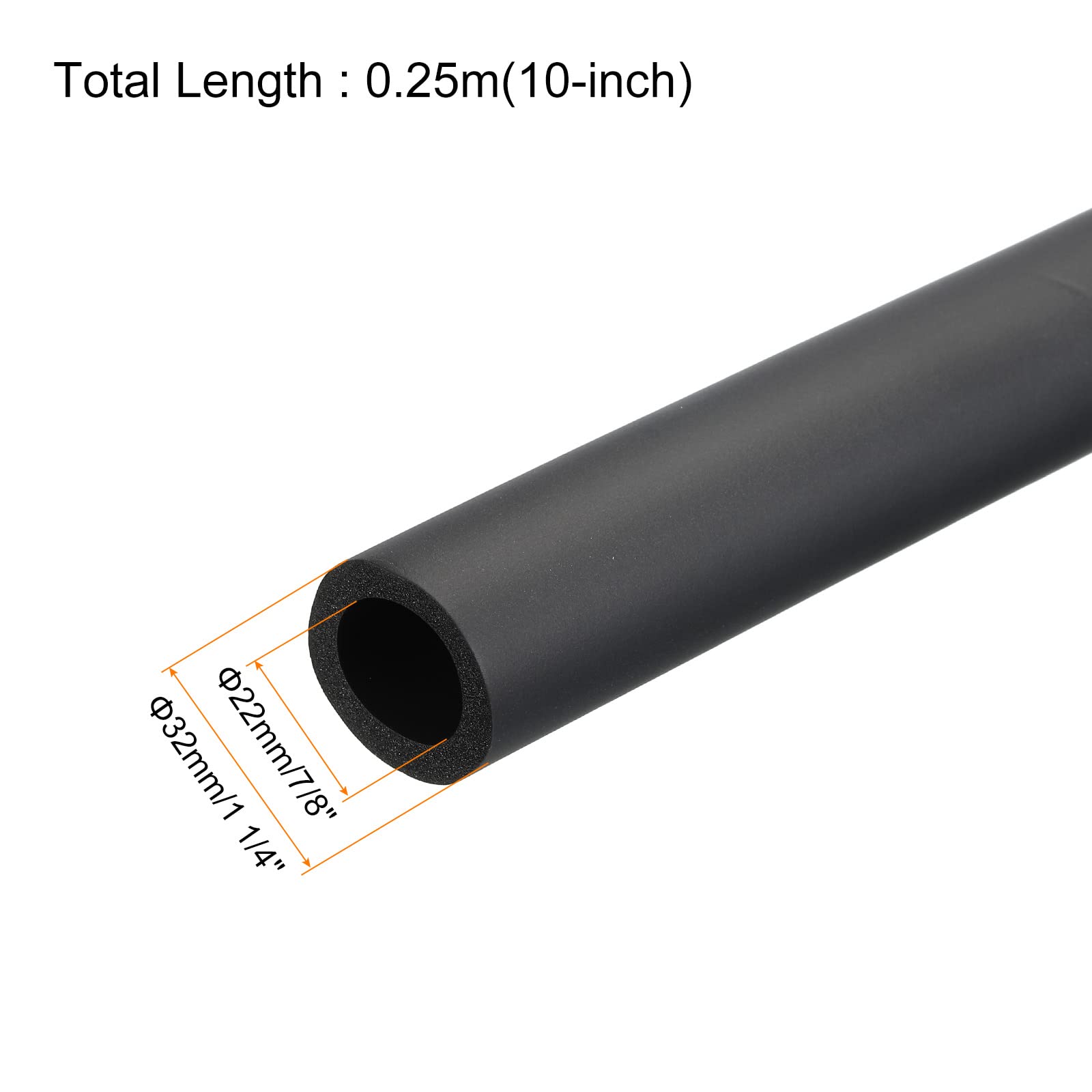Poignée Grip Mousse Noir 22mm – Pour Tuyau, Antidérapant, Pack De 10