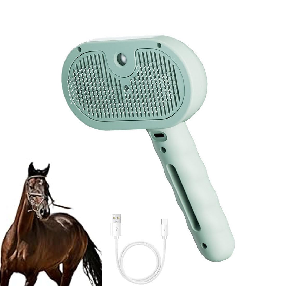 Kivori Pet Grooming Brush,Pet Spray Hair Removal Comb,Cat Steam Brush,Spray Cat Brush, Self Cleaning Dog Steam Brush,Cat Comb with Spray,Rechargeable Cat Hair Brush,Pet Hair Removal Comb (Green)