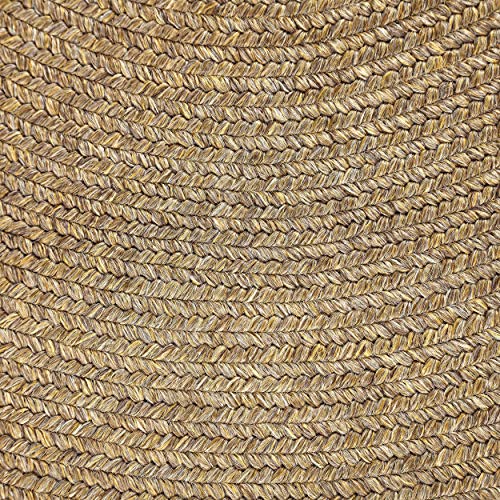 Tapete BLUENILEMILLS 8x10 Oval Latte Sintético Trenzado miniatura 4