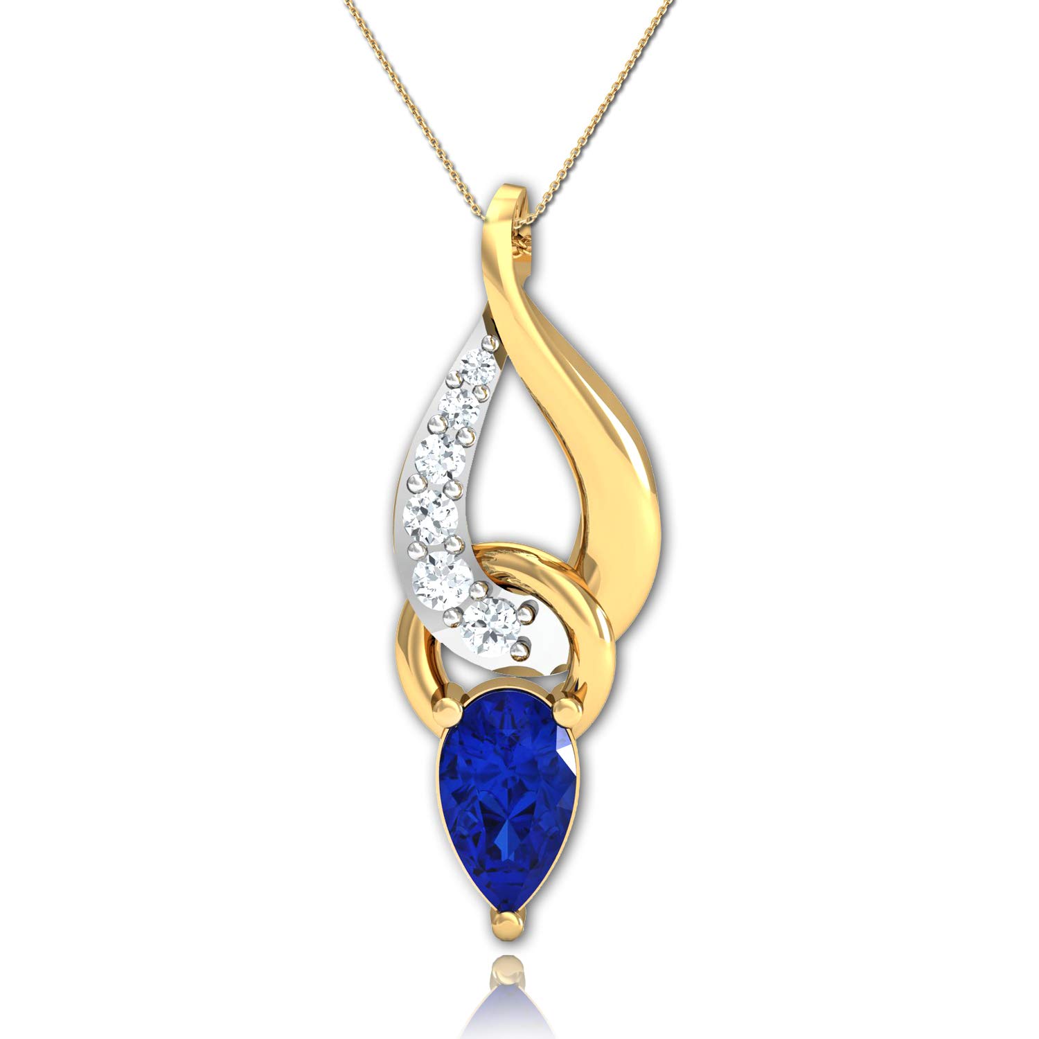 dishis 14K /18k Yellow Gold and Diamond Designer Pendant For Womens-picture-31