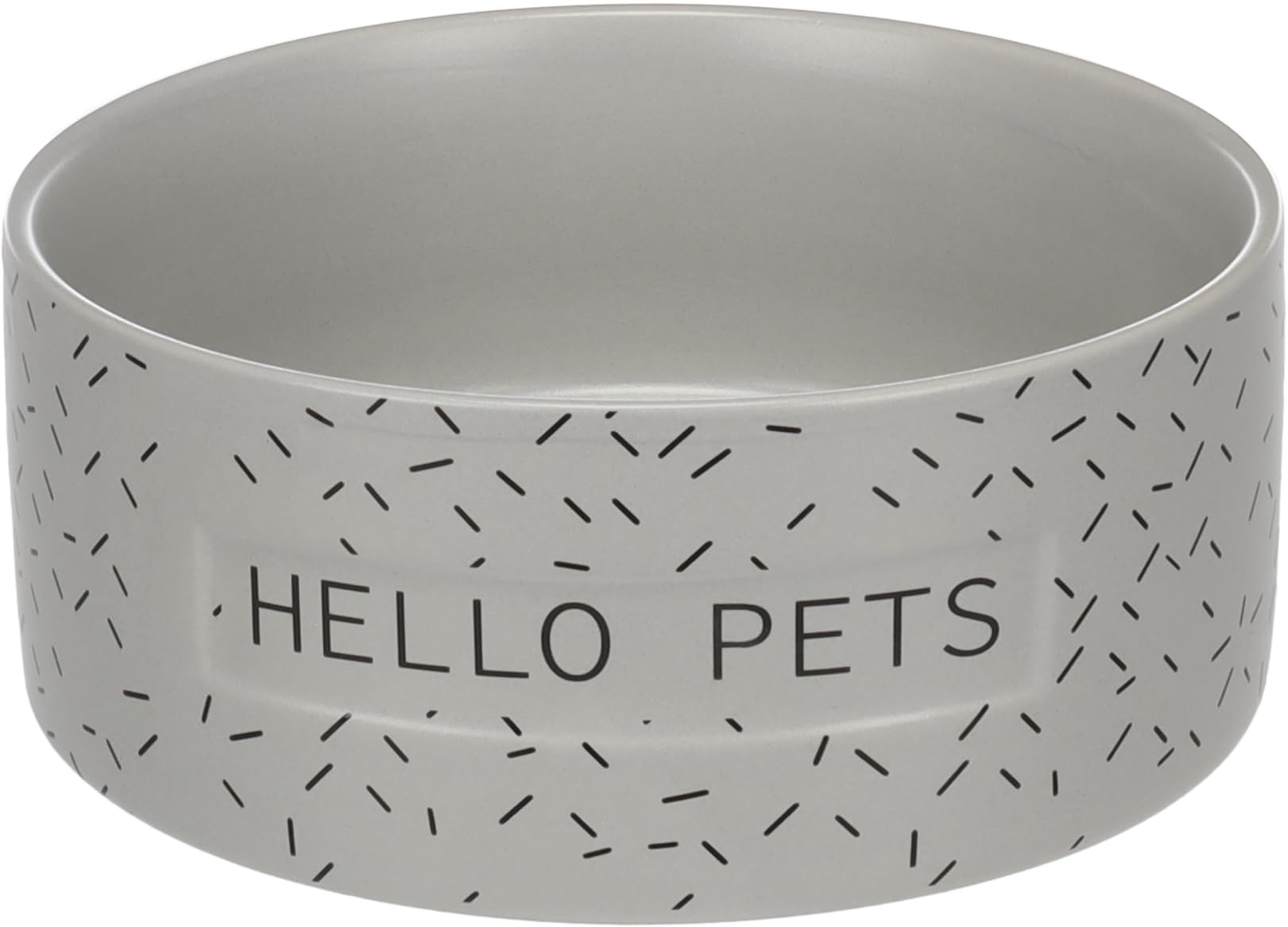 FEEDING AND DRINKING BOWL LADA ROUND GREY 18x7CM 1100ML