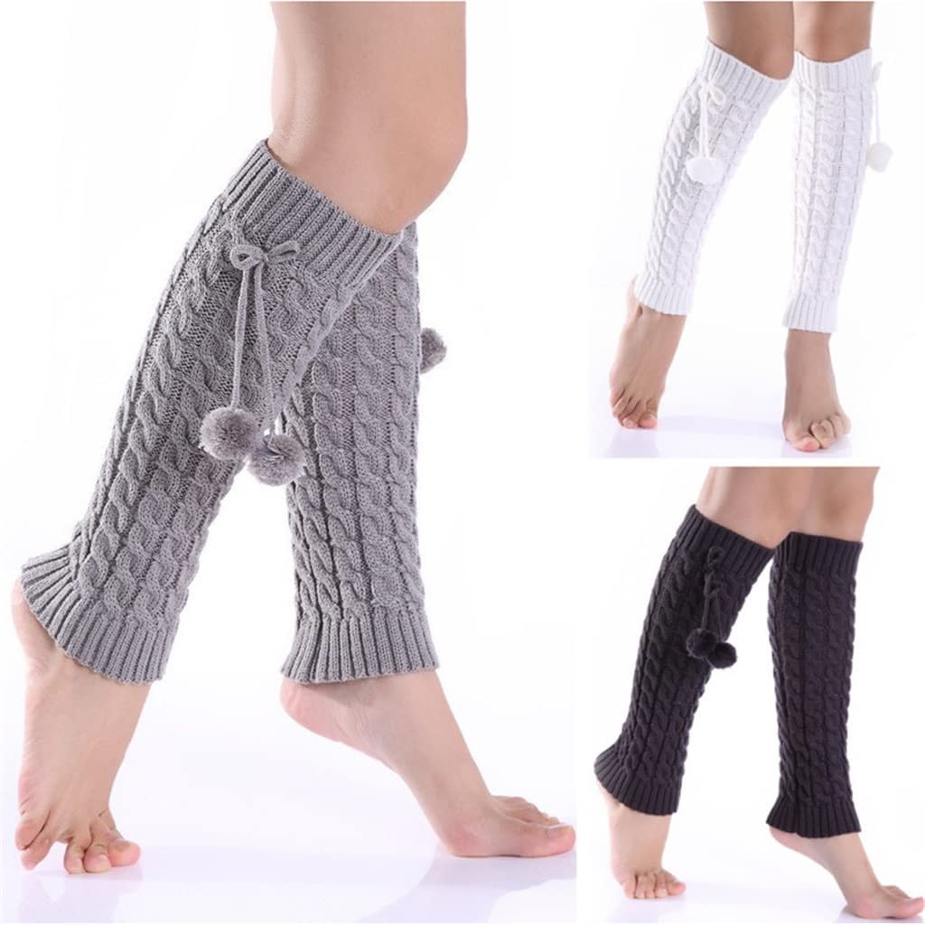 3 Paia di Calzini da Donna in Jacquard Lavorati a Maglia Calzini da Gamba in Lana Accatastati Autunno e Inverno Scaldamuscoli (Color : D, Size : One Size) (A One Size)