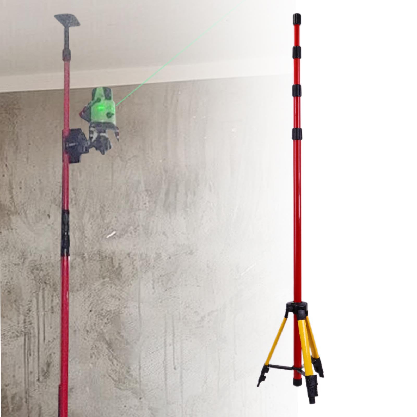 Bothyi Level Telescopic Rod, with Tripod, Leveling Support Stand Level Lifting Rod for Office Home