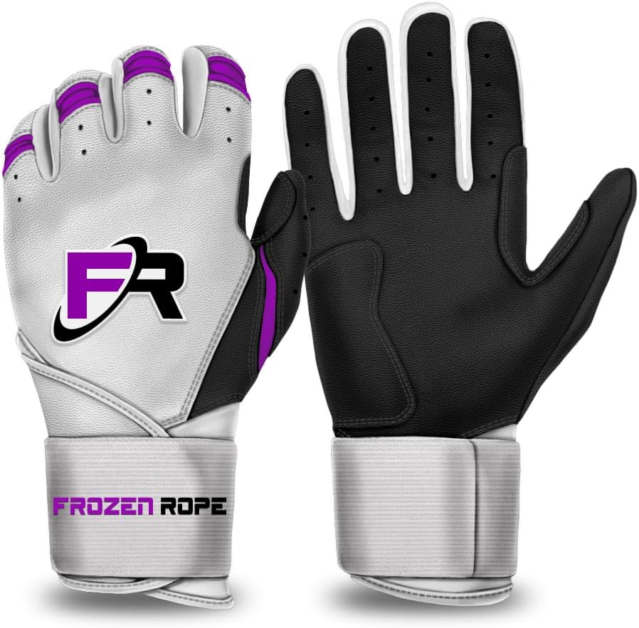 F3 Frozen Rope Batting Gloves - Premium Leather (0.9mm) Long Cuff Batting Gloves - Pro-Grade Baseball and Softball Gloves - Men, Women, and Youth Sizes