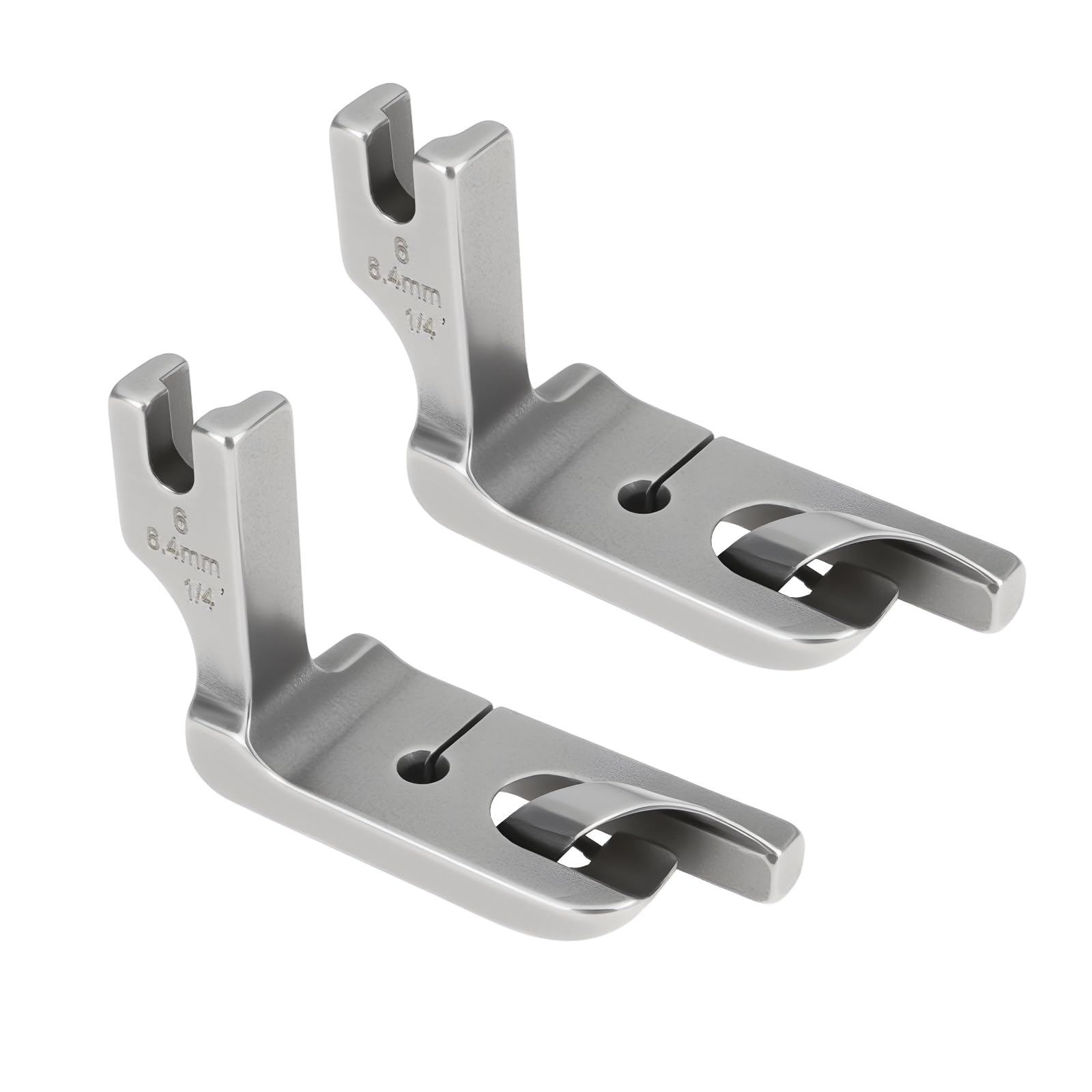 Ecsing Silver 2 Pack Industrial Sewing Machine Binding Presser Foot 6.4 Mm 1/4" Compatible With Brother Compatible With Juki